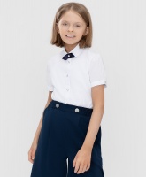 Блузка с коротким рукавом белая Button Blue, школьная форма для девочек  фото, kupilegko.ru
